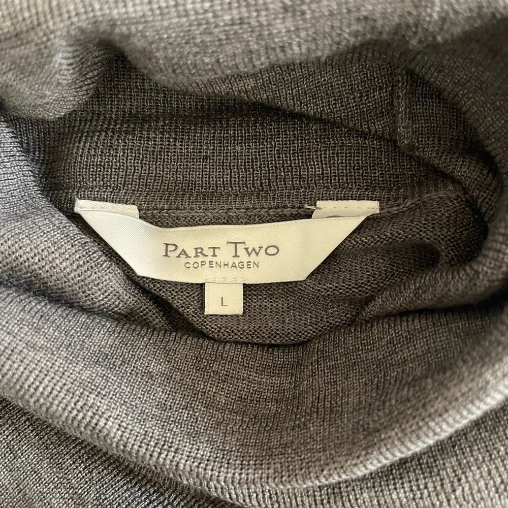 Women’s Part Two Copenhagen gray turtleneck sweater Large - Picture 2 of 3